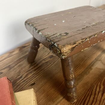 Antique Mini Wooden Stool / Decorative Riser, 3 of 4