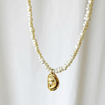 Freshwater Pearls And Moon Necklace, 5 of 9
