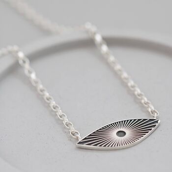 Art Deco Sterling Silver Necklace. Sunburst Motif, 5 of 12