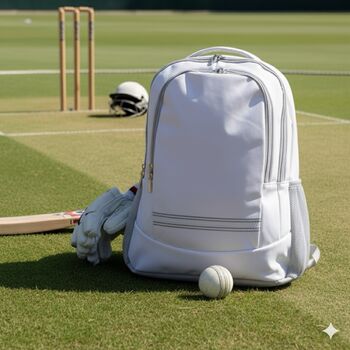 Personalised T20 White Cricket Backpack, 6 of 10