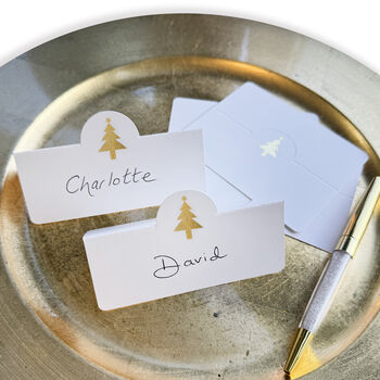 Christmas Gold Foiled Blank Place Cards, 2 of 6