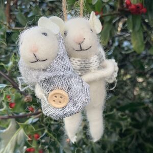 Mother And Baby Mouse Felt Decoration By Lola & Alice