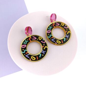 Patterned Acrylic Circle Earrings, 6 of 11
