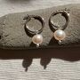 Pearl Earrings On Sterling Silver Hoop Earrings, thumbnail 3 of 6