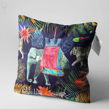 Abstract Elephant And Tiger Themed Cushion Cover, 3 of 7