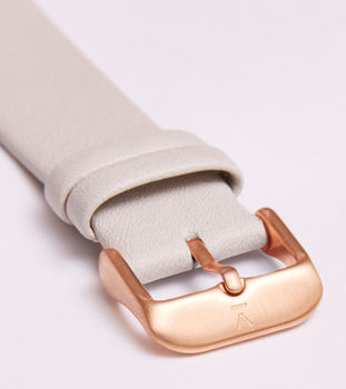 Grey And Rose Gold Vegan Leather Watch, 3 of 3