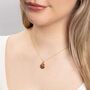 Personalised Gold Plated Sterling Silver October Birthstone Tourmaline Pendant Necklace, thumbnail 3 of 10