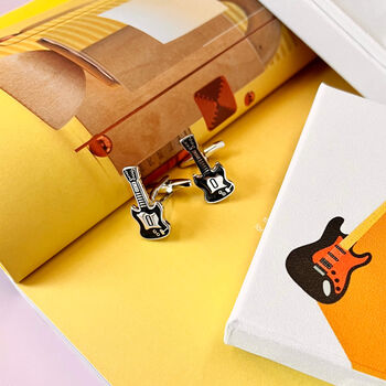 Rock Dad Guitar Cufflinks In A Gift Box, 4 of 8