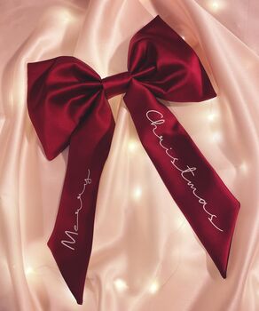 Eve Silk Christmas Tree Bow Topper, 11 of 11