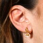 Hummingbird Flower Stud Earrings In Gold Plating, thumbnail 3 of 5