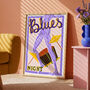 Blues Night Retro Music Art Print, thumbnail 1 of 12