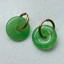 Kendra Green Jade Donut Bead Hoop Earrings, thumbnail 2 of 3