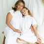 Mum And Daughter Matching White Cotton Victorian Style Nightdress Polo, thumbnail 1 of 8