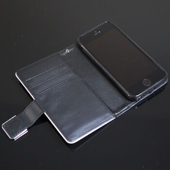 Inky Wren Faux Leather Phone Case With Card Slots, 5 of 6