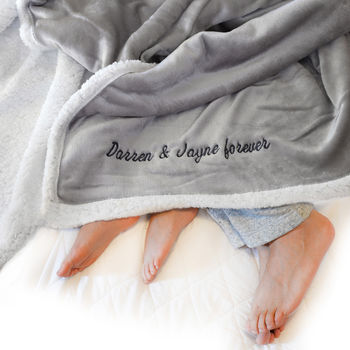 Personalised Grey And White Super Soft Blanket, 12 of 12