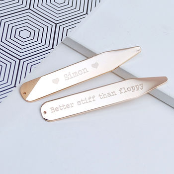 Personalised Rose Gold Collar Stiffeners, 2 of 7