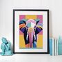 Graphic Elephant Illustration Art Print, thumbnail 1 of 4