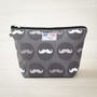 Moustache Monochrome Gift Men's Toiletry Wash Bag, thumbnail 2 of 2