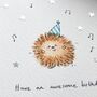 Personalised Dancing Hedgehog Handmade Card, thumbnail 3 of 3