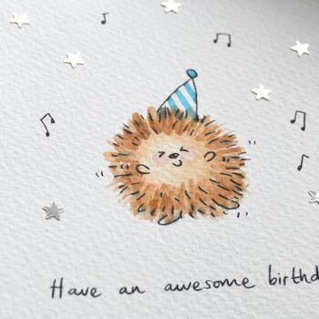 Personalised Dancing Hedgehog Handmade Card, 3 of 3