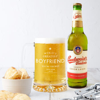 Personalised 'Worlds Greatest Boyfriend' Beer Tankard, 2 of 4
