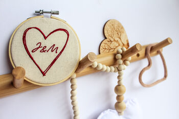 Personalised Heart Initials Embroidery Decoration, 4 of 6