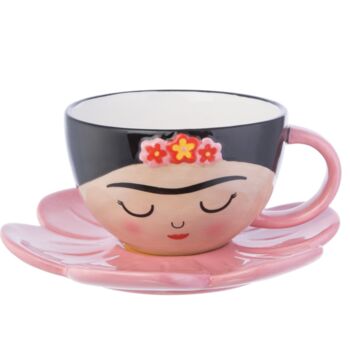Frida Tea Cup And Flower Saucer Set, 3 of 4