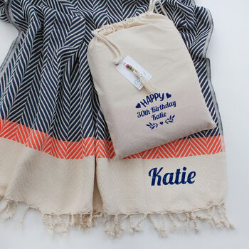 Personalised Soft Cotton Throw, Handwoven Gift, 11 of 12