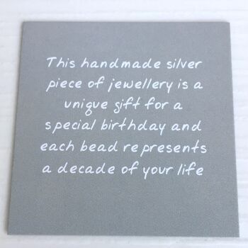 70th Birthday Handmade Silver Bead Necklace, 4 of 6