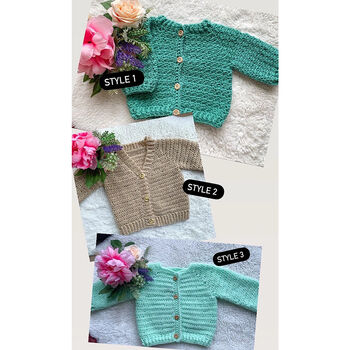 Personalised Baby Name Cardigan With Chicks, 8 of 12
