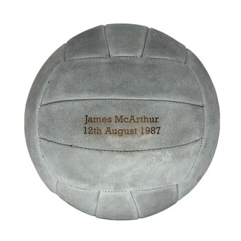 Personalised Engraved Hand Sewn Suede Leather Football Ball Size Five, 7 of 12