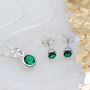 Sterling Silver Birthstone Necklace And Earring Set, thumbnail 10 of 12