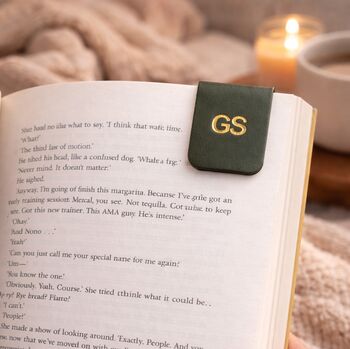 Personalised Vegan Leather Magnetic Bookmark, 2 of 8