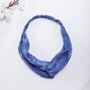 Abstract Blue Mulberry Silk Headband, thumbnail 5 of 5