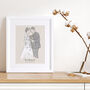 Personalised Monochrome Wedding Or Anniversary Sketch, thumbnail 1 of 5