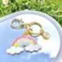 Cute Rainbow Quote Keychain Key Ring, thumbnail 2 of 3