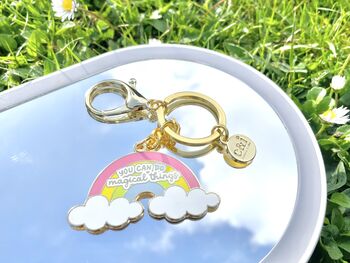 Cute Rainbow Quote Keychain Key Ring, 2 of 3