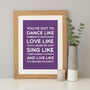 'Dance Like' Inspirational Quote Print, thumbnail 9 of 12