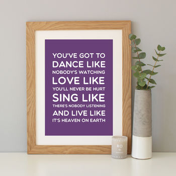 'Dance Like' Inspirational Quote Print, 9 of 12