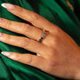 Blue Sparkly Heart Gold Vermeil Plated Stacking Ring, thumbnail 1 of 9