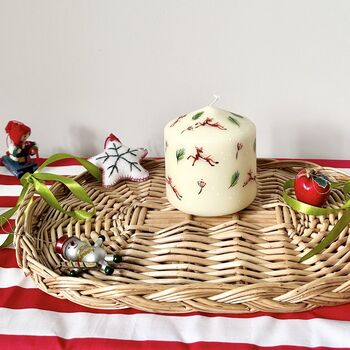 Hand Painted Christmas Winter Reindeer Candle, 8 of 9