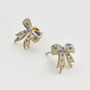 Gold Forget Me Not Bow Stud Earrings, thumbnail 4 of 7