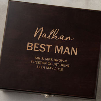 Personalised Best Man Hip Flask Gift Set, 9 of 9