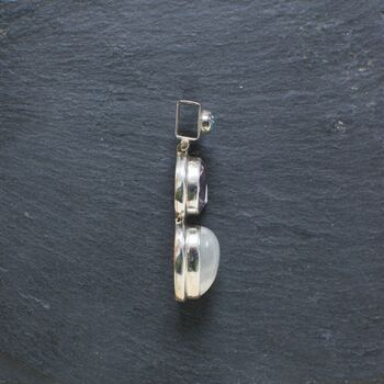 Multi Gemstone Crystal Pendant Set In Sterling Silver, 9 of 12