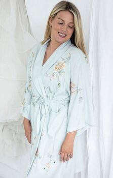 Special Offer Personalised Wedding Floral Dressing Gown Bride, 2 of 8