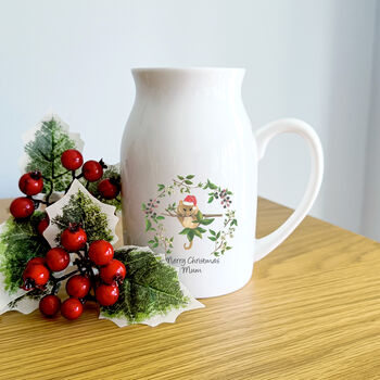 Christmas Hazel Dormouse Flower Jug, 6 of 7