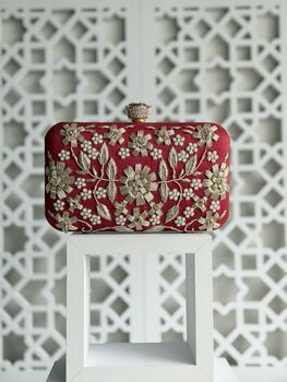 Sofia Red Floral Clutch, 7 of 8
