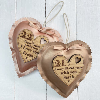 22nd Copper Anniversary Personalised Heart Gift, 3 of 3