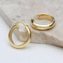 Solid Gold Polished Round Creole Hoop Earrings, thumbnail 1 of 3