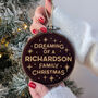 Personalised Dreaming Of A Family Christmas Decoration, thumbnail 1 of 4
